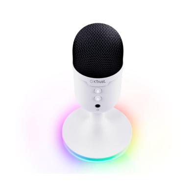 Microfone Gamer GXTrust 234W Yunix, RGB, Compacto, Filtro Pop Integrado, Botão de Mudo, USB, 25374