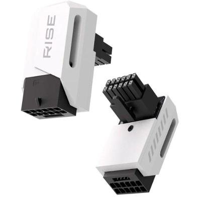 Adaptador para Cabo de Fonte PCIE 5.0 12VHPWR 90 Graus Reverse Rise Mode, Branco - RM-ADPCIE-90-FW-RV
