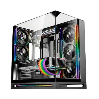 Gabinete Liketec Cygnus Dark, ATX, com 8 Fans ARGB e Display LCD, Vidro Temperado, Preto - LT-GB-CYGNUSPROGLASS-DARK-V1