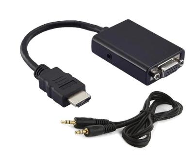 Cabo Adaptador HDMI Macho para VGA Fêmea + P2 MD9 - 7108