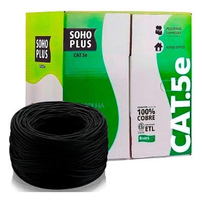 Cabo de Rede CAT.5e Furukawa SOHOPLUS, 305 Metros, Preto - 23200100