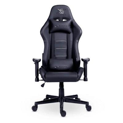Cadeira Gamer XT Racer Attack, Até 120Kg, Reclinável, Com Almofadas, Cilindro de Gás Classe 4, Couro PU, Preta e Prata - XTR-055