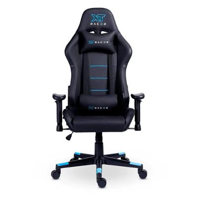 Cadeira Gamer XT Racer Attack, Até 120Kg, Reclinável, Com Almofadas, Cilindro de Gás Classe 4, Couro PU, Preta e Azul - XTR-053