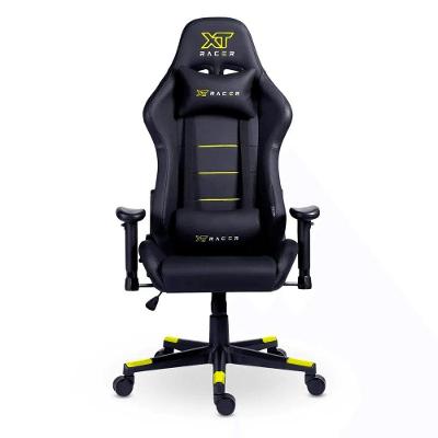 Cadeira Gamer XT Racer Attack, Até 120Kg, Reclinável, Com Almofadas, Cilindro de Gás Classe 4, Couro PU, Preta e Amarela - XTR-052