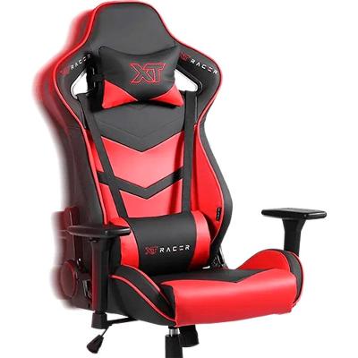 Cadeira Gamer XT Racer Taycan, Até 130Kg, Com Almofadas, Braço 3D, Cilindro de Gás Classe 4, Couro PU, Preta e Vermelha - XTR-042