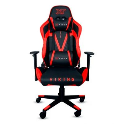 Cadeira Gamer XT Racer Viking Series, Até 120Kg, Reclinável, Com Almofadas, Cilindro de Gás Classe 4, Couro PU, Preta e Vermelha - XTR-013