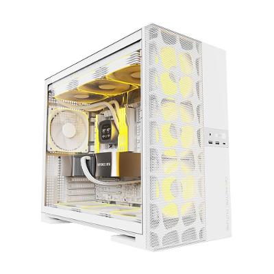 Gabinete Gamer Geometric Future Model 5 Vent, Mid Tower, ARGB, ATX, Lateral em Vidro, Mesh Frontal, com 5 Fans, Branco - GEO-M5VF-W