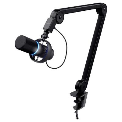 Microfone Gamer GXTrust 255+ Onyx com Braço Profissional, Shock Mount, Filtro Pop, Redução de Ruído, LED, Preto - 24354