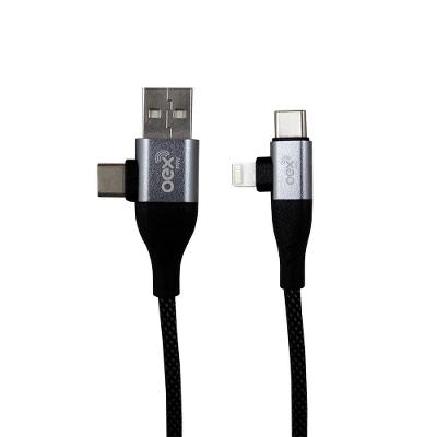 Cabo OEX CE304 4 Em 1, Type-c e USB, Type-c e Lightning, Preto - 500095 