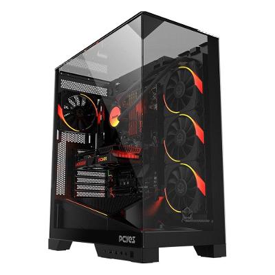 Gabinete Gamer PCYES Forcefield Dome, Mid Tower, RGB, Lateral em Vidro, Black Vulcan - Gffdbv