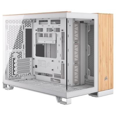 Gabinete Gamer CORSAIR 2500X mATX Mid Tower, Lateral em Vidro, Branco e Amadeirado- CC-9011288-WW