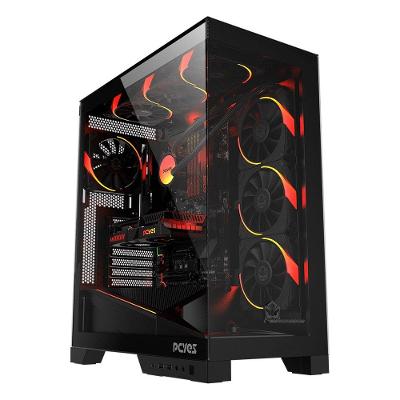 Gabinete Gamer PCYES Forcefield Flow, Mid Tower, RGB, Lateral em Vidro, White Ghost - Gfffwg