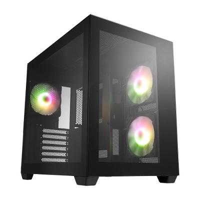 Gabinete Gamer FSP CMT380, Mid Tower, RGB, ATX, Lateral em Vidro Temperado, Preto - CMT380-ARGB