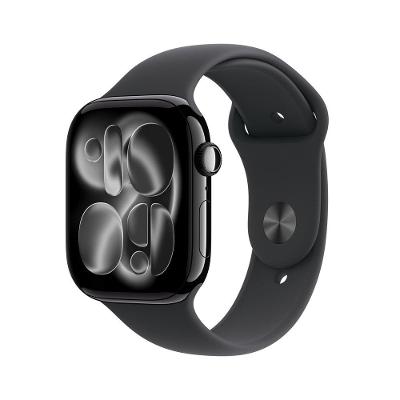 Apple Watch Series 11 GPS + Cellular, Caixa Preta Brilhante de Alumínio de 46 mm, Pulseira esportiva Preta, Tamanho M/G - MFC44AM/A