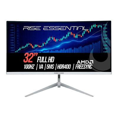 Monitor Gamer Rise Mode 32"", FHD, Curvo, 100Hz, 5ms, IPS, HDMI e VGA, sRGB 99%, Branco - RM-MOG-32C100FH-W