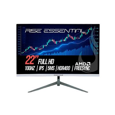 Monitor Gamer Rise Mode 22", FHD, 100Hz, 5ms, VA, HDMI e VGA, sRGB 99%, Branco - RM-MOG-22F100FH-W