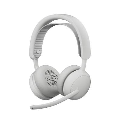 Headset Sem Fio Logitech Zone Wireless 2 ES com Microfone Flip-to-mute, Cancelamento de ruído, Conexão Bluetooth, Branco - 981-001596