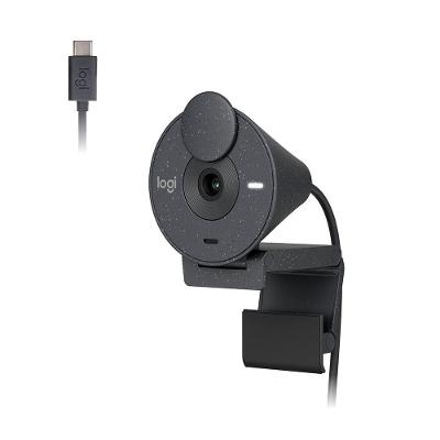 Webcam Logitech Brio 300 Full HD, 1080p, 30 FPS, USB-C, Microfone Integrado, Grafite - 960-001413