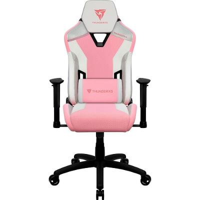 Cadeira Gamer ThunderX3 78322 TC3 Sakura White, Até 120Kg, Encosto Reclinável, Air Tech, Rosa - 78322