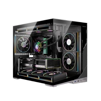 Gabinete Gamer Esgaming Zero, Mid Tower, M-ATX, Frontal e Lateral em Vidro Temperado, Sem Fans, Preto - ZERO-BK