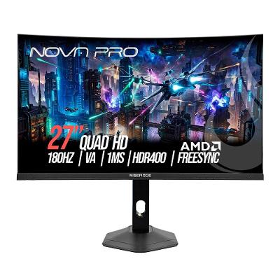 Monitor Gamer Curvo Rise Mode 27", QHD, 180Hz, 1ms, IPS, HDMI e DisplayPort, Altura Ajustável, Som Integrado, Preto - RM-MONV01-27C1802K-B