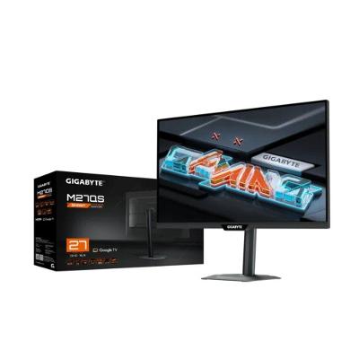 Monitor Smart Gigabyte 27", QHD, 180Hz, 1ms, IPS, G-Sync, Adaptive-Sync, FreeSync, HDR 400, USB-C, Som Integrado, Preto - M27QS
