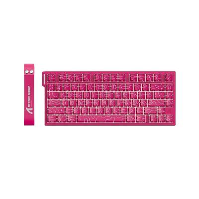 Teclado Magnético Gamer Attack Shark R82HE, Rapid Trigger, 8000Hz, 0.08ms, 75%, Berry Red Contour, Vermelho e Branco - AS-R82HE-BRCL