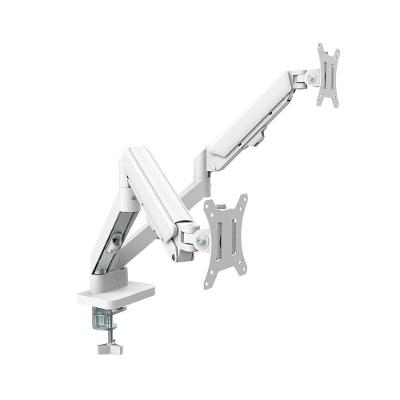 Suporte de Mesa Articulado para 2 Monitores de 17" a 32" Ergofirst, Ajuste com Pistão a Gás, Branco - G16-C024-W