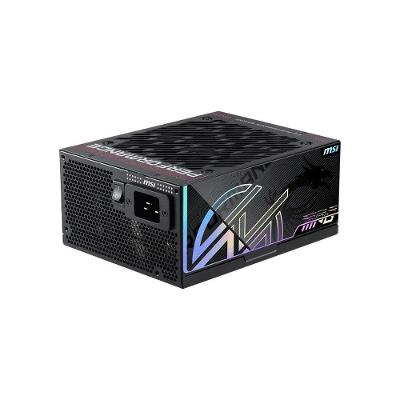 Fonte MSI MPG Ai1600TS PCIE5, 1600W, 80 Plus Titanium, Modular, Silent, PFC Ativo, Com Cabo, Preto - MPGAi1600TSPCIE5