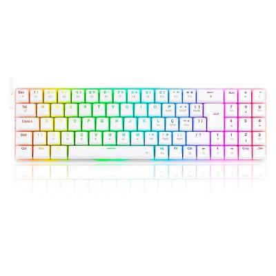 Teclado Mecânico Gamer Redragon Ashe, RGB, Switch Red Branco - K626-KB-W (PT-RED)