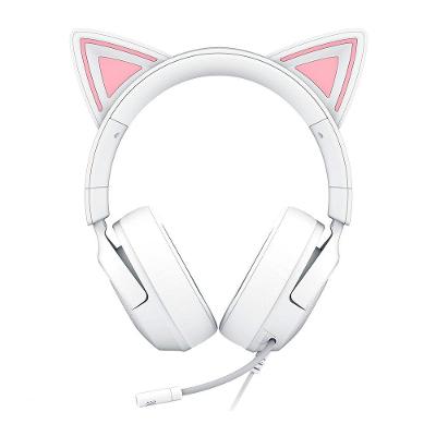 Headset Gamer Razer Kraken Kitty V3 X, RGB Chroma, Iluminação nas Orelhas, USB, Branco - RZ04-05350300
