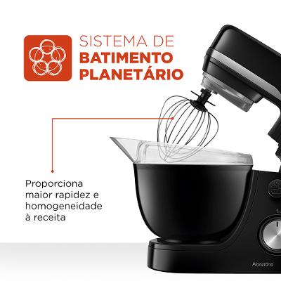 Batedeira Planetária Mondial Preta BP-03-B - 700W 220V