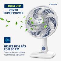 Ventilador de Mesa Mondial 6 Pás Super Power Branco VSP-30-W - 30cm 127V