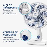 Ventilador de Mesa Mondial 6 Pás Super Power Branco VSP-30-W - 30cm 127V - 6