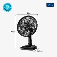 Ventilador de Mesa Mondial 6 Pás Super Power Preto VSP-30-B - 30cm 127V - 6