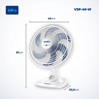 Ventilador de Mesa Mondial 6 Pás Super Power VSP-40-W - 40cm 220V - 3