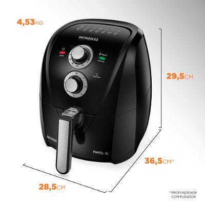 Fritadeira Elétrica Air Fryer Mondial Afn-40-LE 4L Preta - 220V