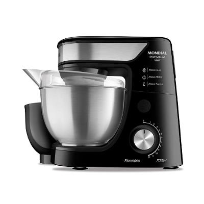 Batedeira Planetária Mondial Premium Inox BP-02P-B-TI Preta - 700W 127V