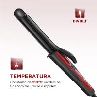 Modelador de Cachos Mondial Infinity EM-12 Preto/Vermelho - Bivolt - 2