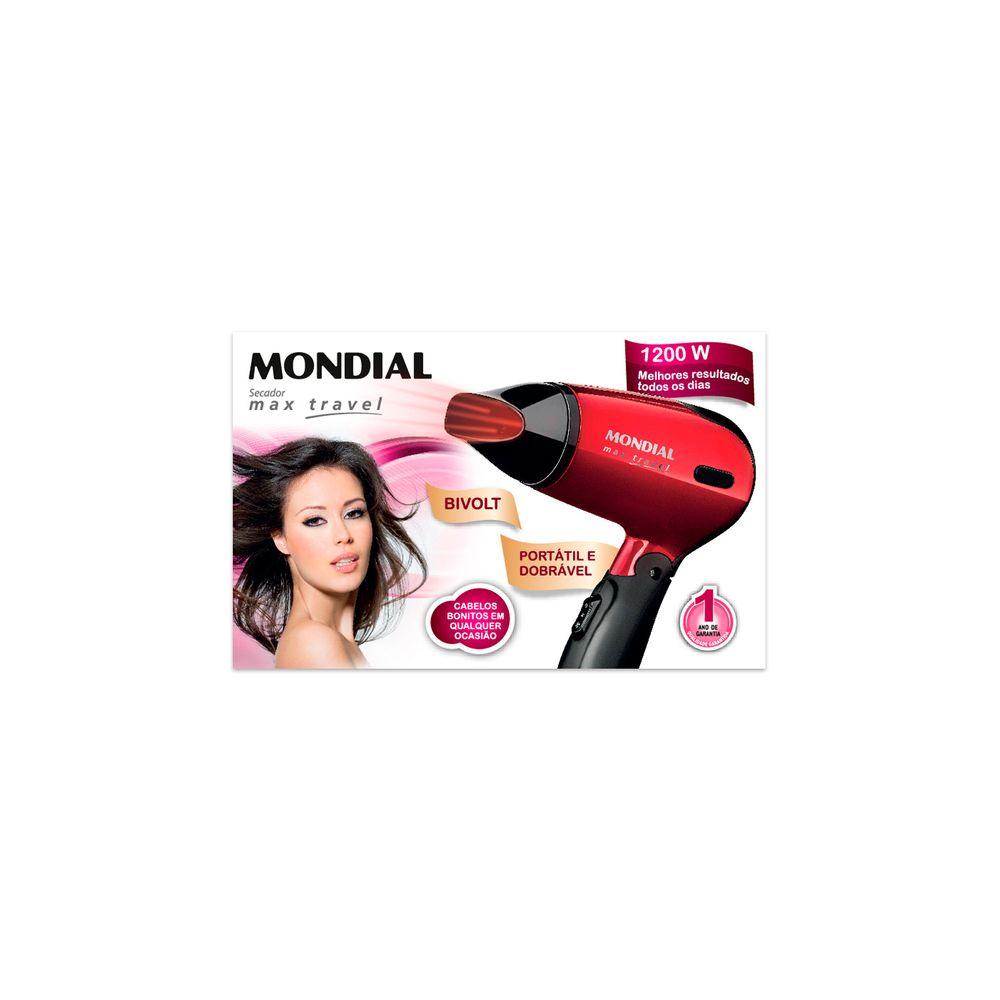Secador de Cabelo Mondial Max Travel SC10 Vermelho - 1200W - 3