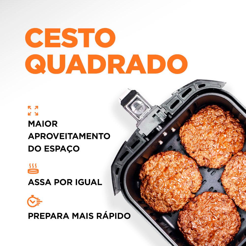 Fritadeira Elétrica Air Fryer Mondial Grand Family Inox AFN-50-BI 5L Preta - 127V - 5