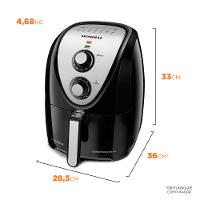 Fritadeira Elétrica Air Fryer Mondial Grand Family Inox AFN-50-BI 5L Preta - 127V - 10