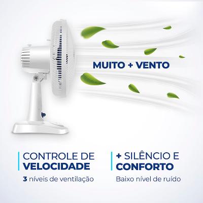 Ventilador de Mesa Mondial 6 Pás Super Power Branco VSP-30-W - 30cm 220V