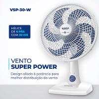 Ventilador de Mesa Mondial 6 Pás Super Power Branco VSP-30-W - 30cm 220V - 5