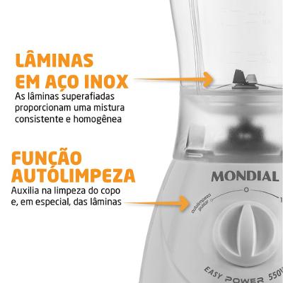 Liquidificador Mondial Easy Power L-550-W Branco - 127V