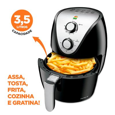 Fritadeira Elétrica Air Fryer Mondial Family AF-30 3,5L Preta - 127V