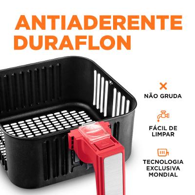 Fritadeira Elétrica Air Fryer Mondial Grand Family Inox AFN-50-RI 5L Vermelha - 220V