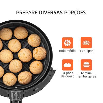 Fritadeira Elétrica Air Fryer Mondial Pratic AF-36-BI 3,6L Inox/Preta - 110V