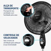 Ventilador de Coluna Mondial Super Power 6 Pás VSP-40C-NB - 40cm 110V - 6