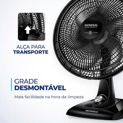 Ventilador de Mesa Mondial 6 Pás Super Power VSP-40-B - 40cm 127V